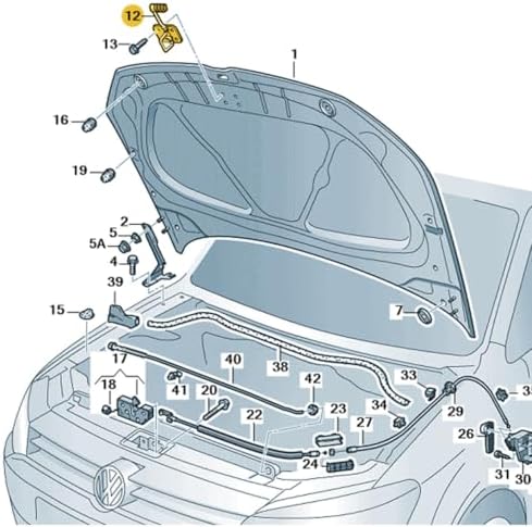 Kaput Kilit Üst Emniyet Açma Mandalı 6R0823186C VW Polo ile uyumlu 2015-2017
