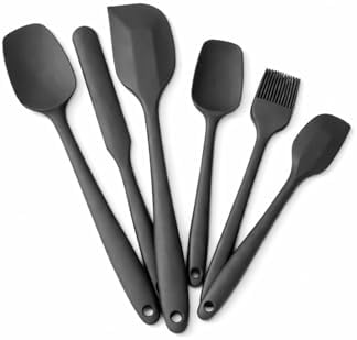 Alternative view of 6 Parça Silikon Mutfak Gereçleri Seti, Dayanıklı Spatula, Fırça ve Kaşık Seti, Yapışmaz Tencere Dostu, Kırmızı, Siyah, Mor ve Koyu Füme Renk Seçenekleri (Koyu Füme)