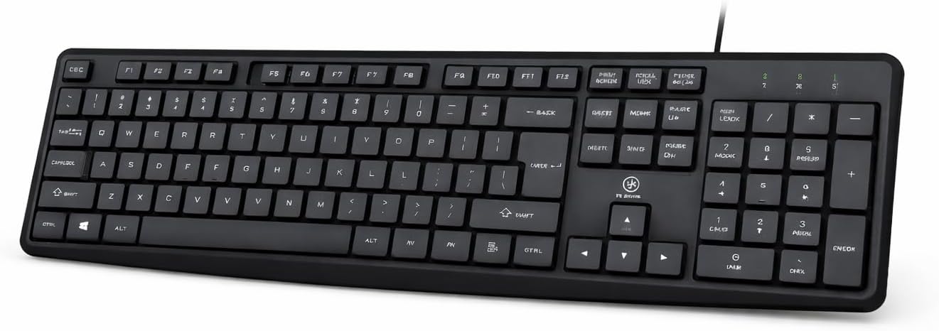 YK USB Kablolu Klavye, 104 Tuş, Full Size, Numerik Tuş Takımlı, Siyah