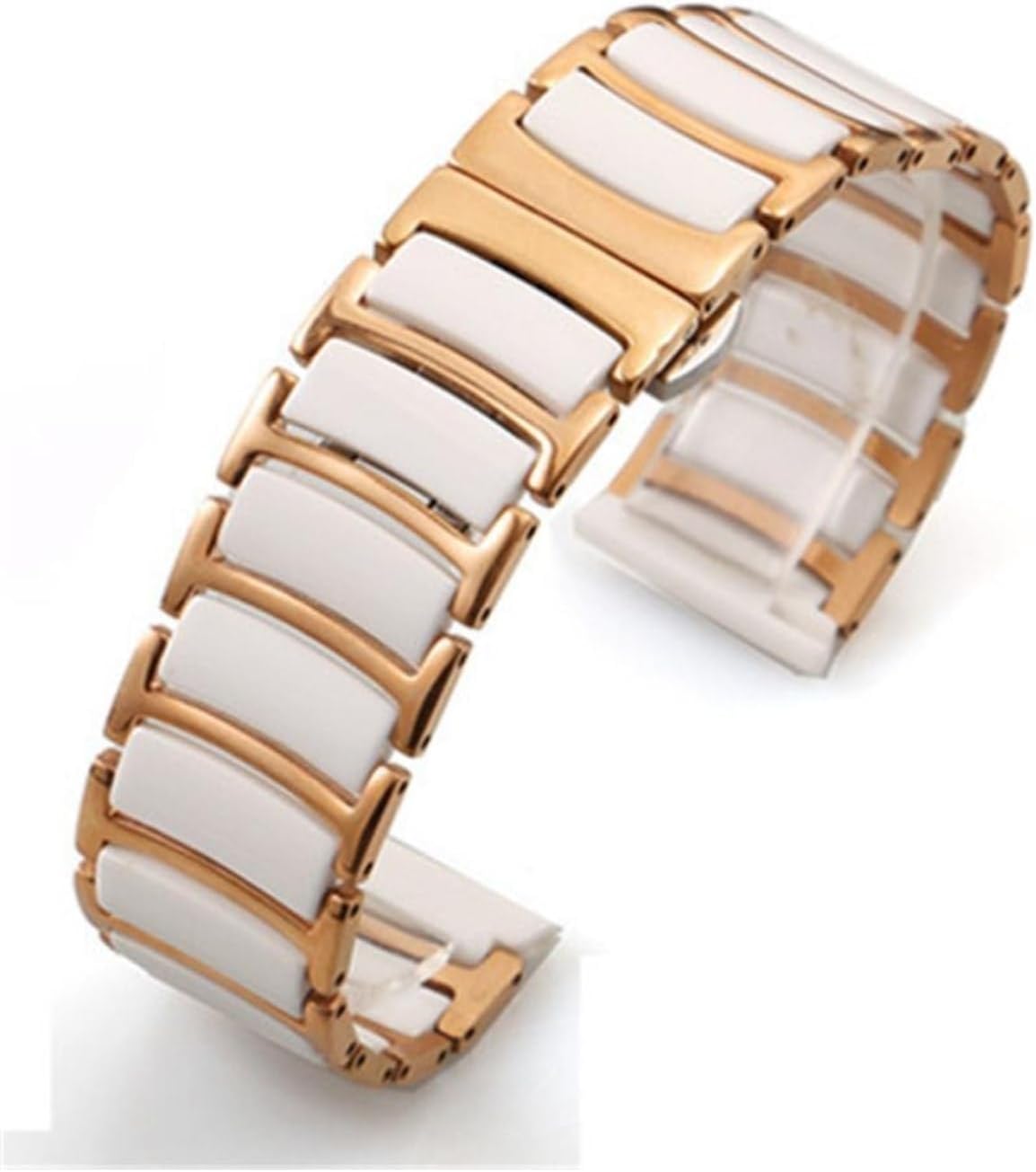 Alternative view of - ile uyumlu Galaxy Gear S2 / 3 41mm Kordon Çerçeveli Seramik Metal Kordon - Beyaz