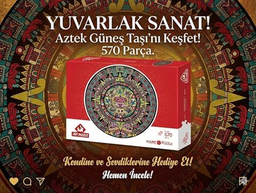 Alternative view of Aztek Güneş Taşı 570 Parça Round Puzzle