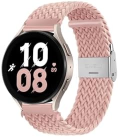 - Haylou Solar Ls05 ile uyumlu Galaxy Gear S3 3 45mm 46mm Kordon Metal Klipsli Örgü - Pembe