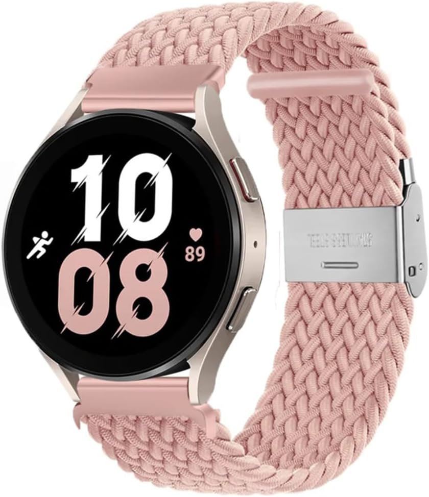 Alternative view of - Haylou Solar Ls05 ile uyumlu Galaxy Gear S3 3 45mm 46mm Kordon Metal Klipsli Örgü - Pembe