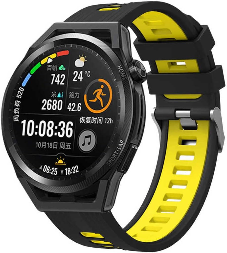 - ile uyumlu Galaxy 46mm Kordon Çift Renk Çizgili Kordon