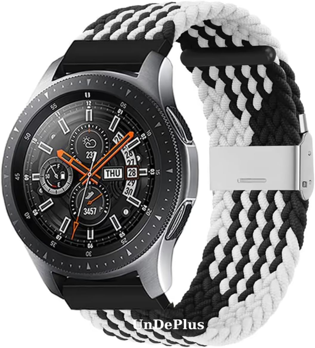 - Haylou Solar Ls05 ile uyumlu Galaxy Gear S3 3 45mm 46mm Kordon Metal Klipsli Örgü - Siyah
