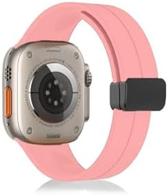 - ile uyumlu 10/11 42mm-38/40/41mm Kordon Magnetli Ayarlanır Silikon Kordon 2/3/4/5/6/se/7/8/9