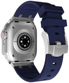 - ile uyumlu 44mm Kordon Metal Bağlantılı Silikon Kordon 89