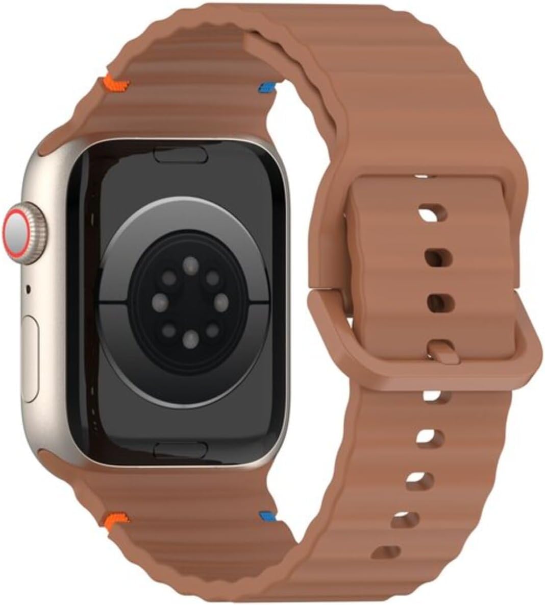 - ile uyumlu 44/45/46/49mm Kordon Dekoratif Örgü Çizgili Spor Silikon Kayış 2/3/4/5/6/se/7/8/9/10/11/
