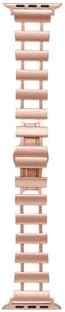 - 44/45/46/49mm Kordon Merdiven Dizayn Metal Kordon 96 2/3/4/5/6/se/7/8/9/10/11/ultra ile Uyumlu