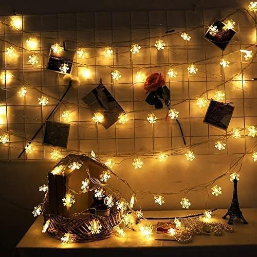 10 Metre 60 LED Kar Tanesi Işık – Warm Light, 8 Kademe, Fişli