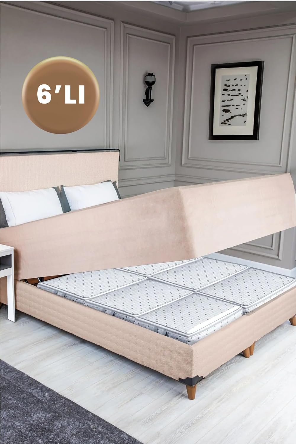 6’Lı Altı Hurç Seti – 66X45X21 Cm – Büyük Boy, Fermuarlı, Toz Geçirmez, Desenli Saklama Hurcu