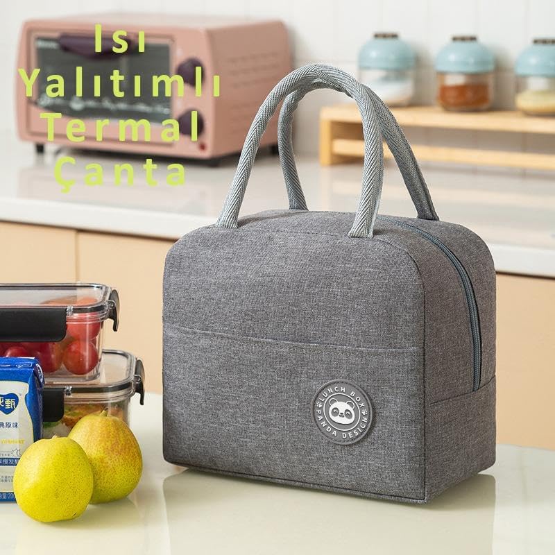 304 Çelik Bölmeli Lunch Box Seti | Termal Çantalı, Bölmeli, Çatal Kaşıklı, Sızdırmaz Yemek Kabı Sarı-Yeşil