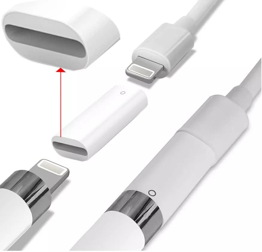 Pencil Lightning To Lightning Adaptörü Şarj Aparatı Tablet Kalemi Yuva Çevirici Beyaz Ltl-01
