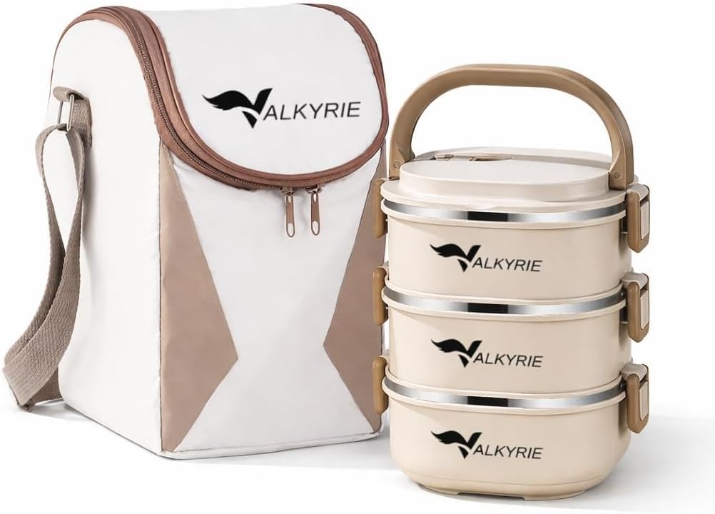 Alternative view of 3 Katlı Yemek Kabı 2100 ml – Termal Çantalı Lunch Box, 304 Paslanmaz Çelik, BPA İçermez