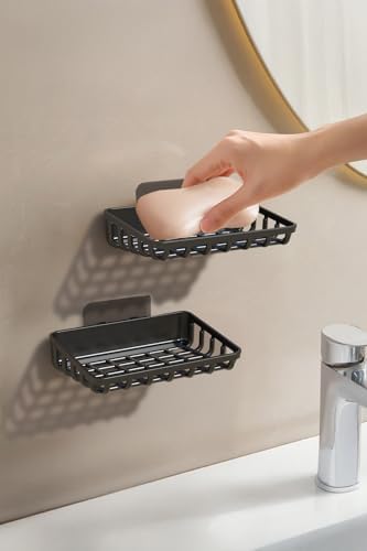 Alternative view of 6'Lı Banyo Seti Yapışkanlı Banyo Düzenleyici Şampuanlık Diş Fırçalık Sabunluk Askılık Takımı Siyah