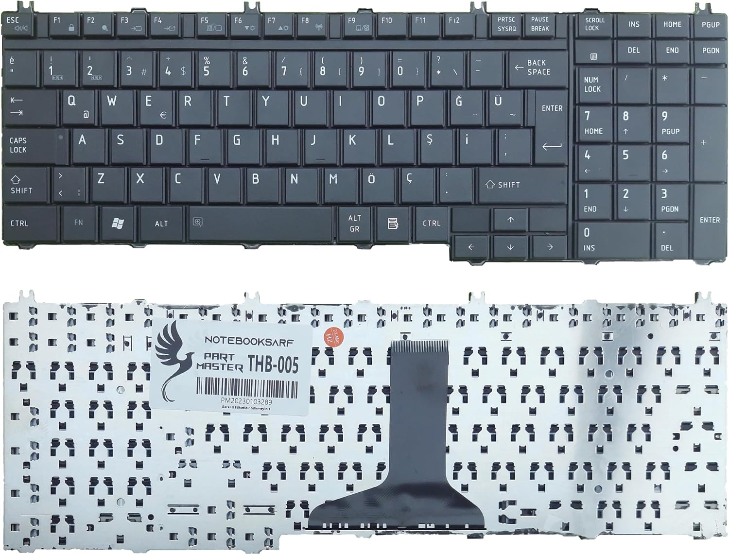 Tecra A11-158, A11-15M, A11-15P İle Uyumlu Klavye, Siyah