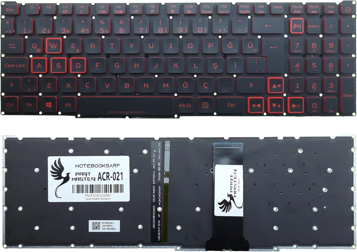 Alternative view of Acer Nitro Lg5P-N90Brl Notebook İle Uyumlu Klavye Işıklı