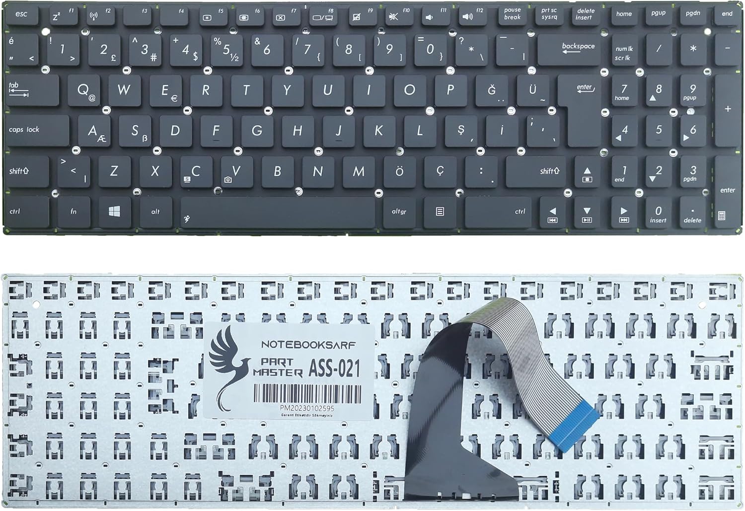 Alternative view of Asus 0Knb0-610Atu0013, 90Nb02G1-R31Ru0 İle Uyumlu Klavye, Siyah