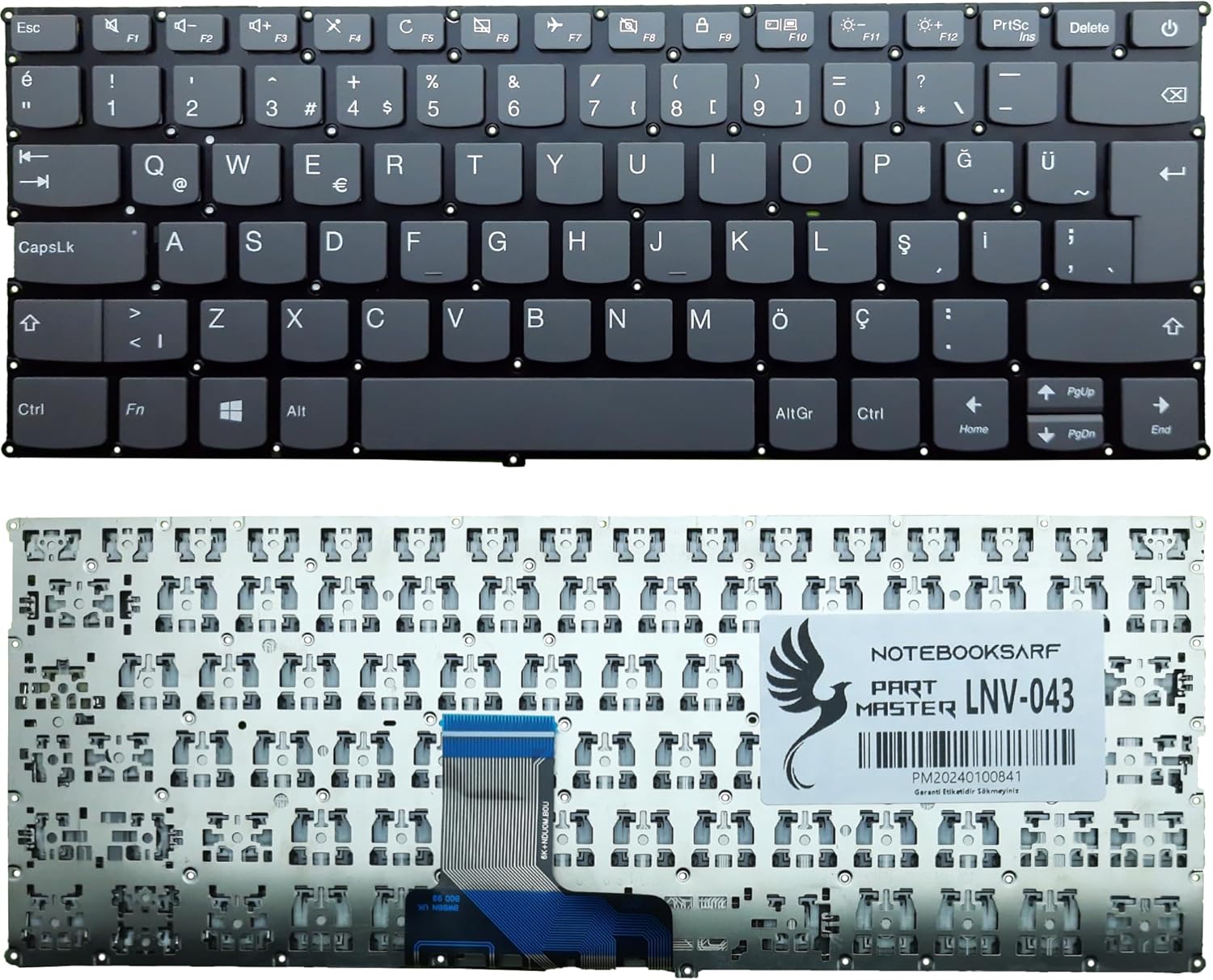 5Cb0N79880 Notebook İle Uyumlu Klavye, Füme