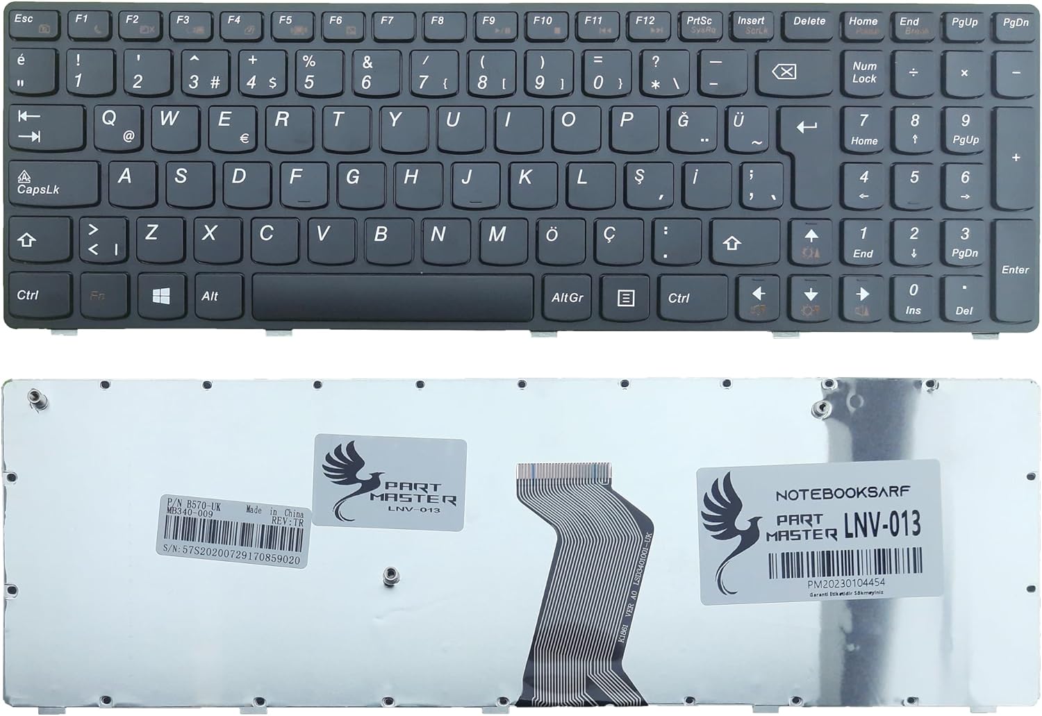 V117020Xs2, V-117020Fs1, V-117020Kk1 İle Uyumlu Klavye, Siyah