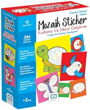 Mozaik 2+ Yaş Çocuklar için Eğitici Kodlama ve Dikkat Geliştirme Etkinlik Oyunu, SM-CA-OYUN-MOZAIKSTICKER-5267