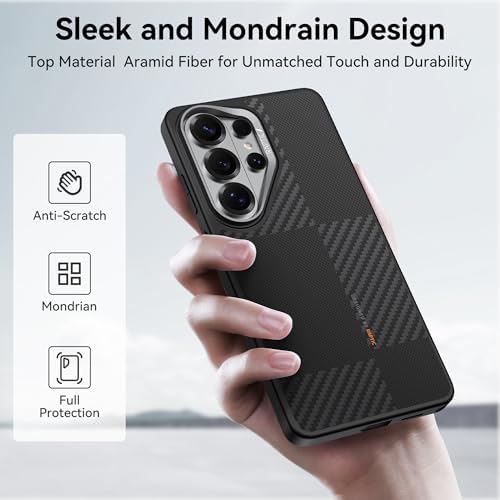 RAPTIC Galaxy S26 Ultra için Aramid Dual Kılıf, MagSafe ile Uyumlu, [Askeri Sınıf 13FT Düşme Testi], Kaymaz ve Ultra İnce Hafif Kılıf, 1500D Aramid Fiber AeroWoven Dokular, Mondrian