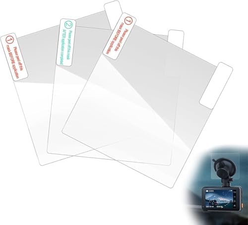 3 x şeffaf anti-statik filmler, ön cama yapışır, tüm dashcam ile uyumludur