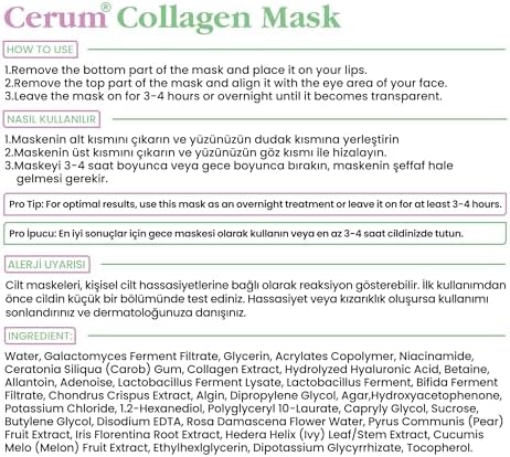 Alternative view of Cerum Yüzde Eriyen Kolajen Maskesi - Hidrolize Kolajen, Hyaluronik Asit ve Probiyotik - Canlandırıcı ve Yoğun Nemlendirici - 5 Adet
