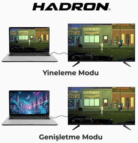 Alternative view of Hadron Type-C to DisplayPort Kablo - 8K 60Hz / 4K 144Hz Destekli, 1.8 Metre, Thunderbolt 3/4 Uyumlu, MacBook, iPad ve Yeni Nesil Laptoplar için DP Dönüştürücü Görüntü Kablosu (Siyah)
