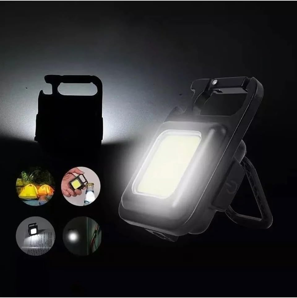Alternative view of Anahtarlık Şeklinde Metal Kasa COB Kare Fener – Kamp & Suya Dayanıklı Mini COB LED Işıldak, Type‑C Şarjlı, Mıknatıslı Taşınabilir El Feneri Anahtarlığı