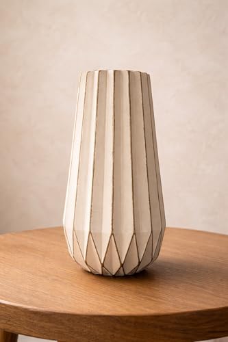 Alternative view of Handmade Dekoratif Seramik Vazo | Modern & Çizgili Tasarım | El Yapımı Doğal Dokulu Vazo | Salon, Masa & Konsol Dekoru