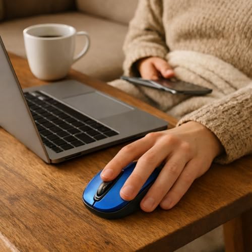 Alternative view of 2.4 GHz Kablosuz Mouse | USB Alıcılı, 1600 DPI Yüksek Hassasiyet | Sessiz Tıklama, Ergonomik Tasarım | Laptop ve Masaüstü Uyumlu - Mavi