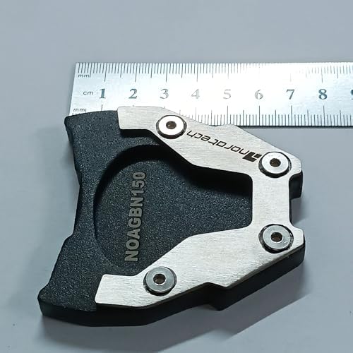 Alternative view of NORATECH MOTO BAJAJ N125 ve BAJAJ RS200 ve BAJAJ NS400 Yan Ayak Genişletici Plaka, Paslanmaz Çelik Kickstand Uzatma Desteği, Siyah ve Gümüş, Motosiklet Aksesuarı