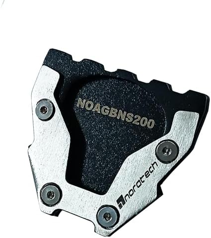 NORATECH MOTO BAJAJ NS200 N250 N160 F250 Yan Ayak Genişletici Plaka, Paslanmaz Çelik Kickstand Uzatma Desteği, Siyah ve Gümüş, Motosiklet Aksesuarı