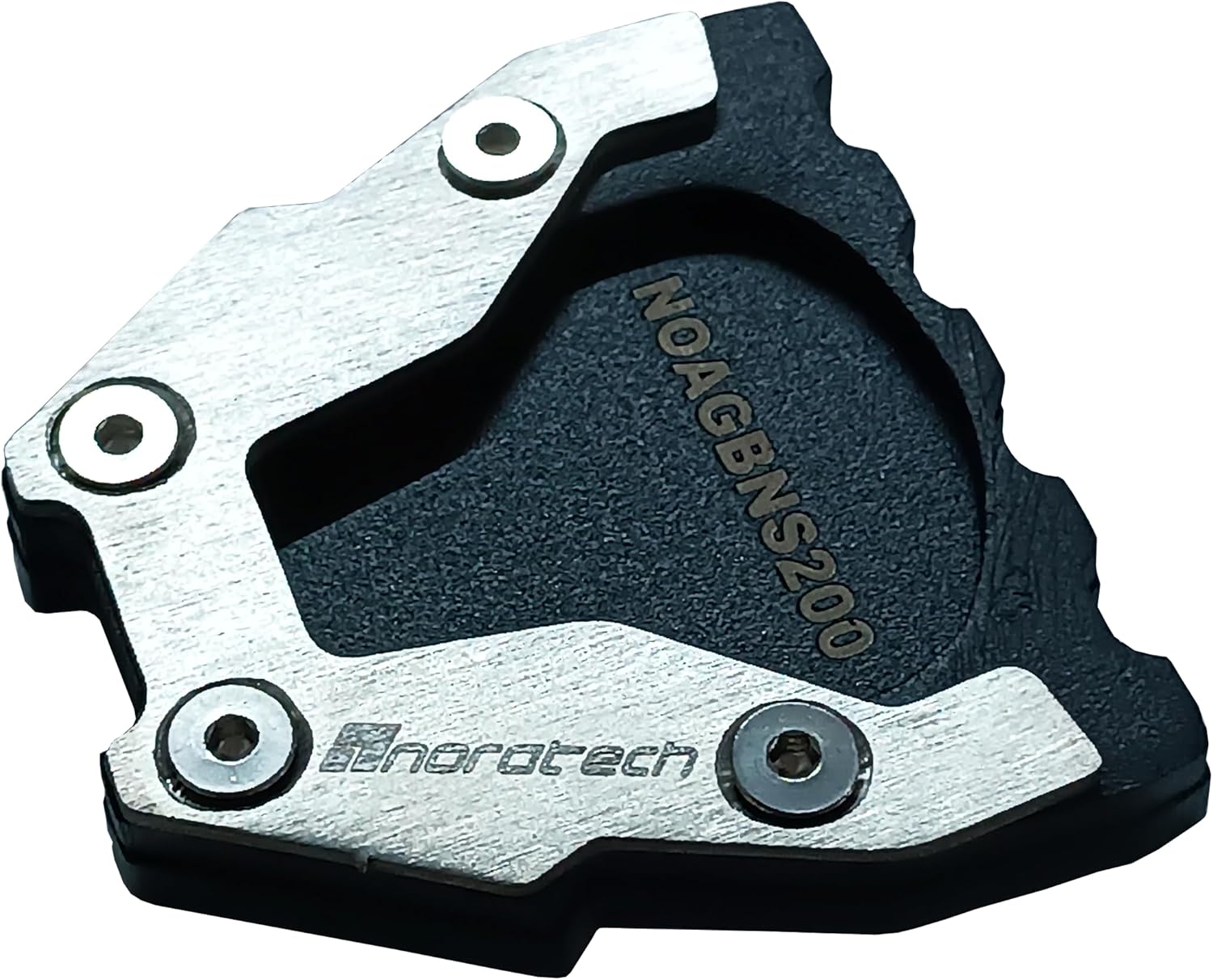 Alternative view of NORATECH MOTO BAJAJ NS200 N250 N160 F250 Yan Ayak Genişletici Plaka, Paslanmaz Çelik Kickstand Uzatma Desteği, Siyah ve Gümüş, Motosiklet Aksesuarı
