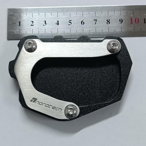 NORATECH MOTO Crosstourer 1200 Yan Ayak Genişletici Plaka, Paslanmaz Çelik Kickstand Uzatma Desteği, Siyah ve Gümüş, Motosiklet Aksesuarı