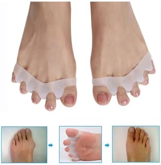 Silikon Ayak 5 Parmak Ayırıcı Koruyucu Parmağı Ayıran 1 Çift Beyaz