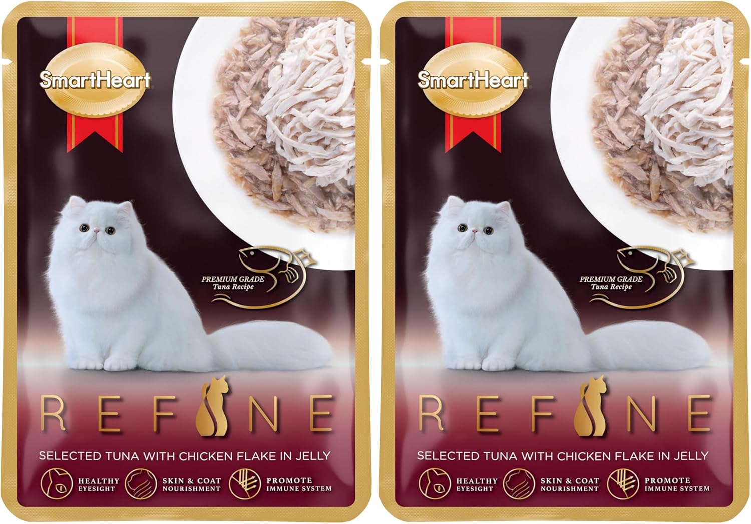 Refine Pouch Jöle İçinde Didiklenmiş Tavuklu Seçkin Ton Balığı 70 gr (2 paketi)