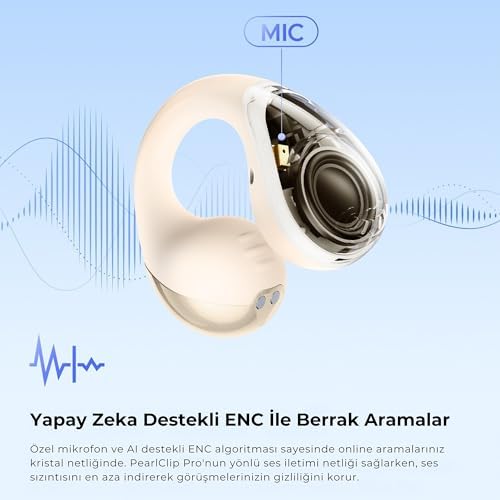 Alternative view of Soundpeats PearlClip Pro Hi-Res LDAC ENC OWS Kablosuz Bluetooth 6.0 Kulaklık Bej