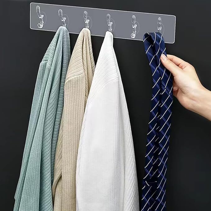 3 Adet Şeffaf Duvar Askısı 5'li Iz Bırakmayan Güçlü Yapışkanlı Askı Kapı Arkası Banyo Mutfak Düzenleyici Kanca Askılık