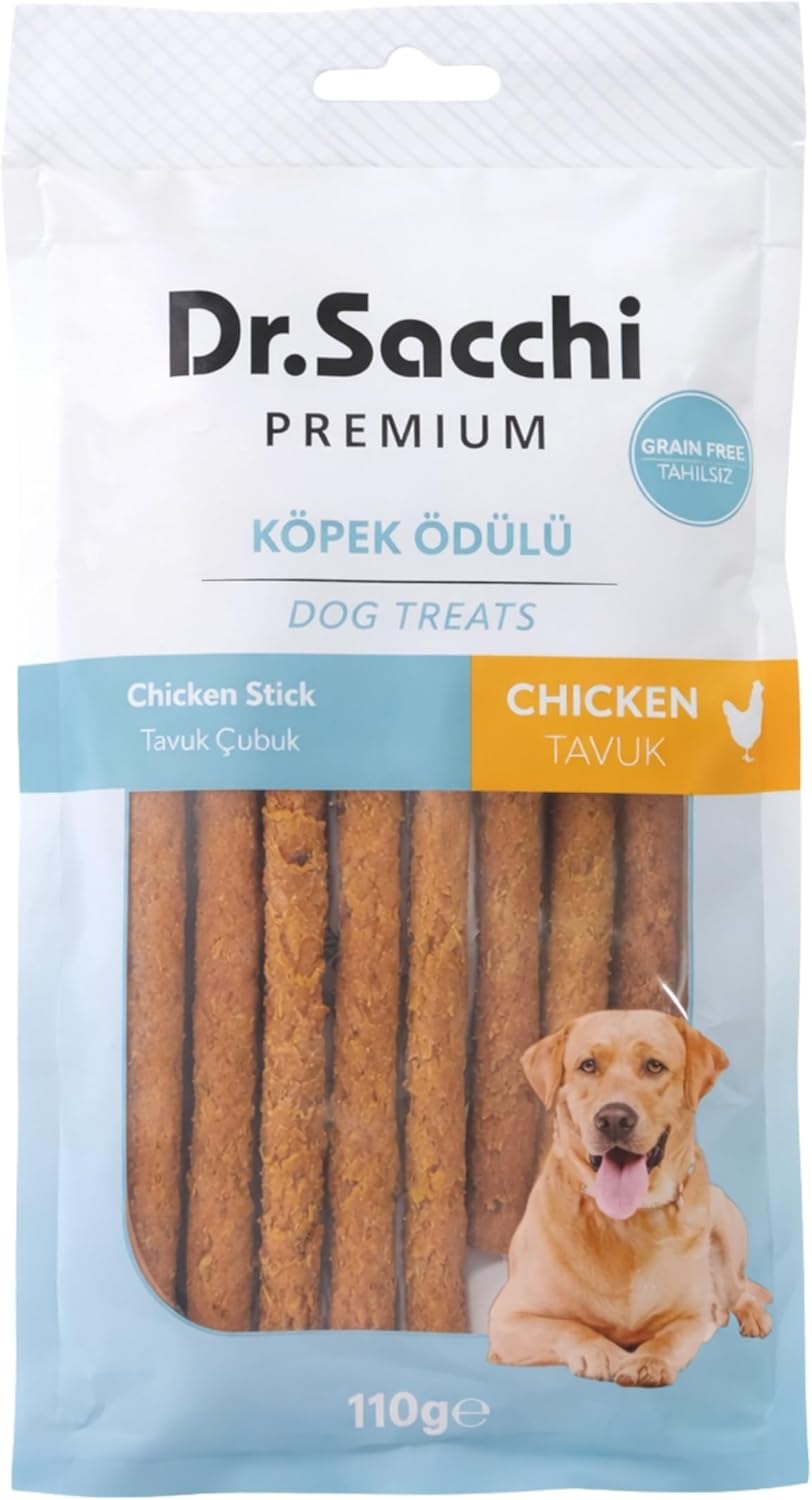 Dr.Sacchi Premium Tavuklu Çubuk Tahılsız Köpek Ödülü 5" 11-13 Gr 10'lu