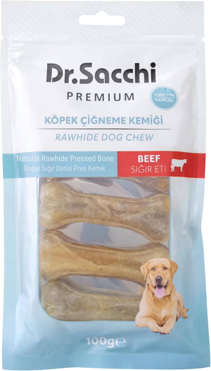Alternative view of Dr.Sacchi Premium Sığır Etli Doğal Sığır Derisi Press Kemik Tahılsız Köpek Ödülü 3" 20-25 Gr 5'li