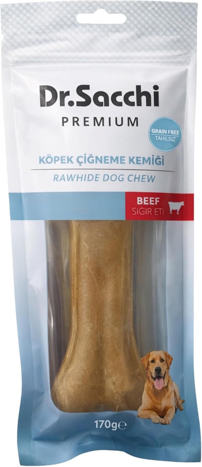 Alternative view of Dr.Sacchi Premium Sığır Etli Doğal Sığır Derisi Press Kemik Tahılsız Köpek Ödülü 8.5"170-180 Gr 1'li