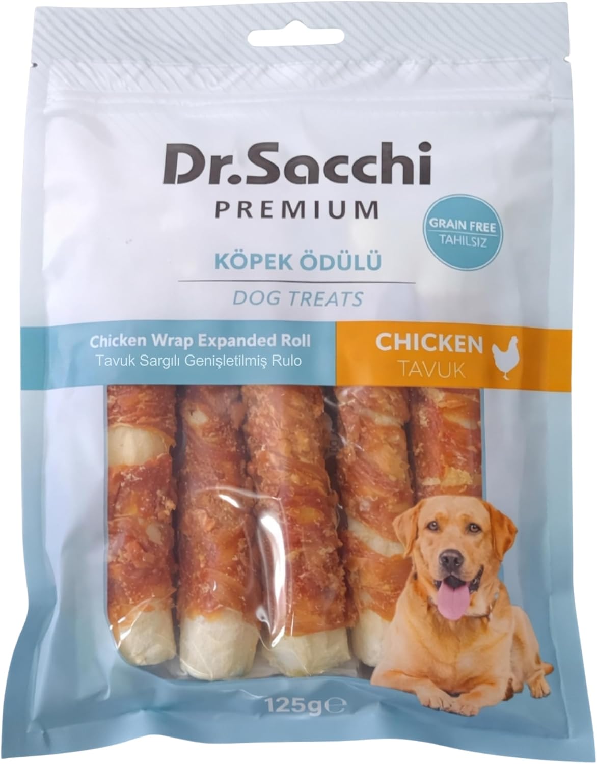 Alternative view of Dr.Sacchi Premium Tavuk Sargılı Genişletilmiş Rulo Tahılsız Köpek Ödülü 5" 25 Gr 5'li