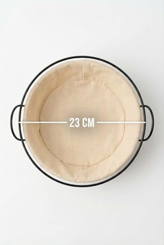 Alternative view of 23 cm Siyah Metal Ekmek Sepeti Astarlı Yuvarlak Ekmeklik ve Meyvelik – Yıkanabilir Bez Astar, Şık ve Dekoratif Sunum Sepeti, Mutfak Tezgahı için Modern Tasarım