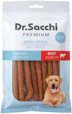 Dr.Sacchi Premium Sığır Etli Çubuk Tahılsız Köpek Ödülü 5" 11-13 Gr 10'lu