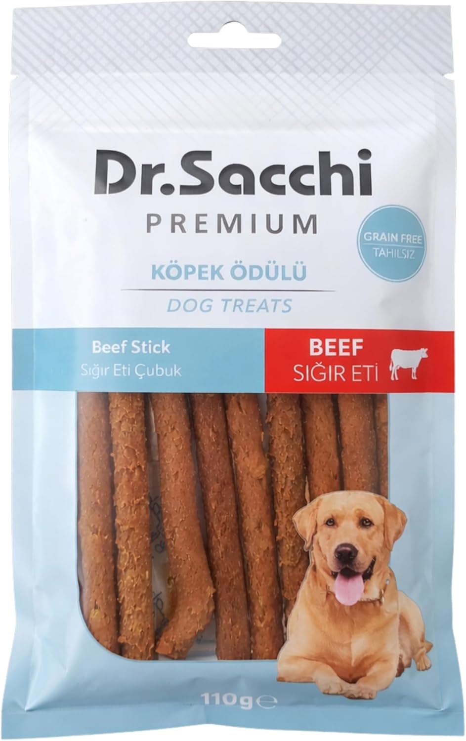 Alternative view of Dr.Sacchi Premium Sığır Etli Çubuk Tahılsız Köpek Ödülü 5" 11-13 Gr 10'lu