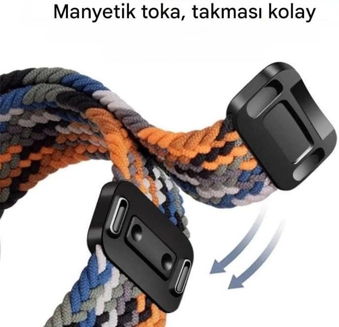 Mi Band 10/9/8 ile Uyumlu Örgü Loop Kordon Manyetik Toka Mekanizmalı Yumuşak ve Konforlu Smart Band10 Kordon Terletmeyen Hafif ve Elastik Kumaşlı Mi Band 10 Kordonu