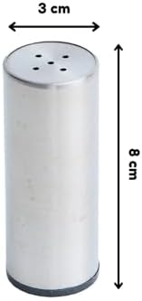 Alternative view of Çelik Tuzluk ve Karabiberlik Seti, 304 Çelik, Gümüş, 8x3 cm, Çevir Aç Doldurmalı, 2 Parça
