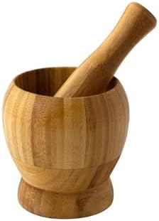 Alternative view of Doğal Bambu Ahşap Sarımsak Ezme Havanı, Orta Boy, Ahşap, Gıda Teması Güvenli